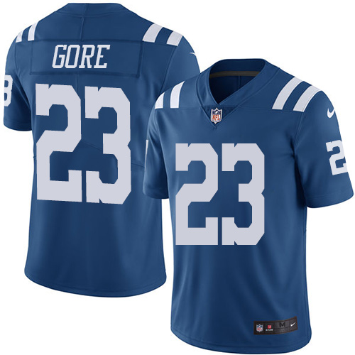 Men's Limited Frank Gore Nike Jersey Royal Blue - #23 Rush NFL Indianapolis Colts